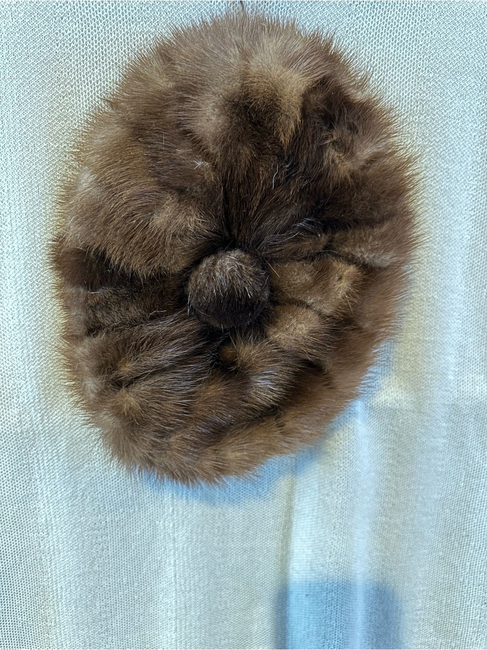 Vintage Fur Pom Beret Hat